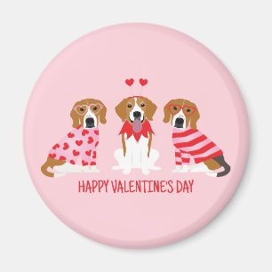 Imán Feliz Día de San Valentín Perros Beagle