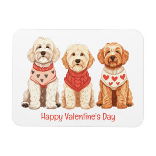 Imán Feliz Día de San Valentín Perros Goldendoodle