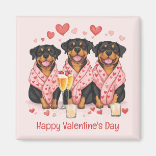 Imán Feliz día de San Valentín perros Rottweiler