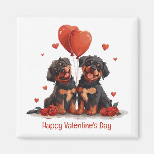 Imán Feliz Día de San Valentín, perros Rottweiler