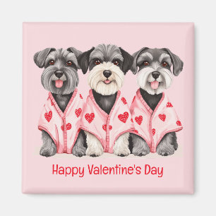 Imán Feliz Día de San Valentín Perros Schnauzer