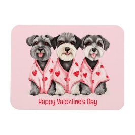 Imán Feliz Día de San Valentín Perros Schnauzer