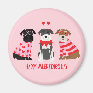 Imán Feliz Día de San Valentín Perros Schnauzer
