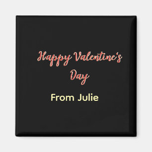 Imán Feliz día de San Valentín rojo negro de nombre ele