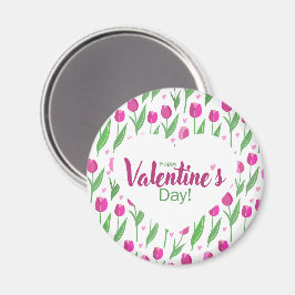 Imán Feliz día de San Valentín Tulipanes rosas