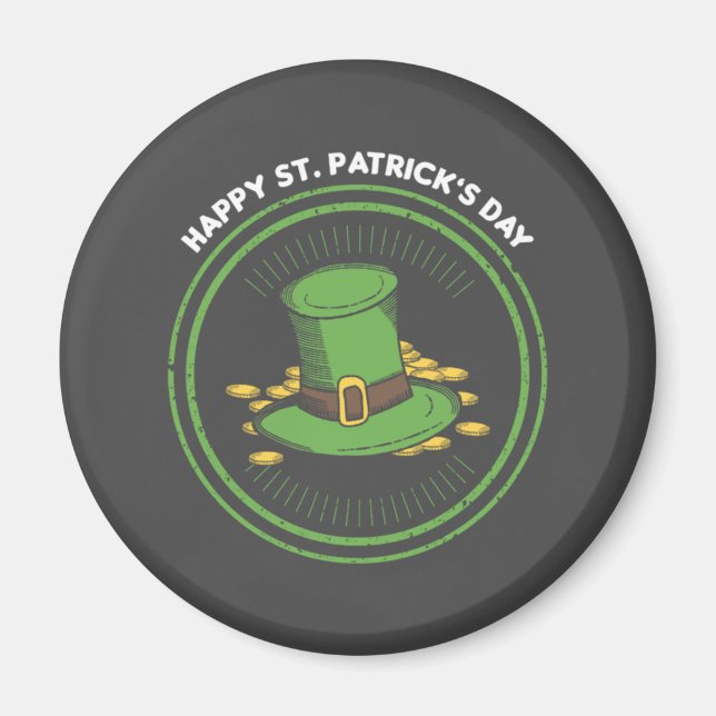 Imán Feliz Día de Santo Patrocinio Irlanda Shamrock (Frente)