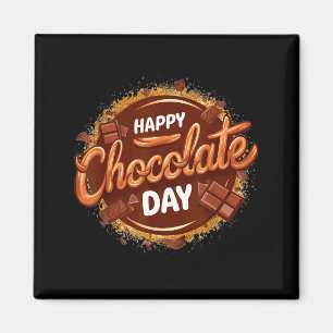 Imán Feliz día del chocolate celebrando el día mundial 