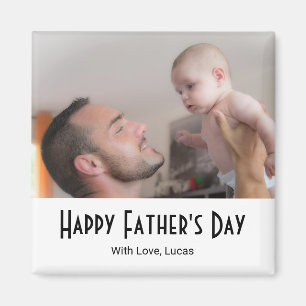 Imán Feliz día del padre Foto moderna en blanco y negro