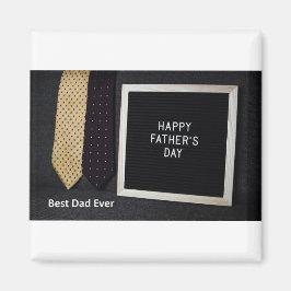 Imán Feliz Día del Padre mejor papá jamás Black Magnet