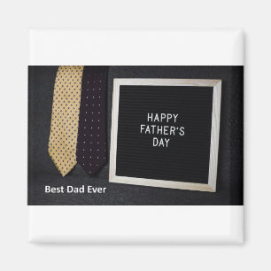 Imán Feliz Día del Padre mejor papá jamás Black Magnet