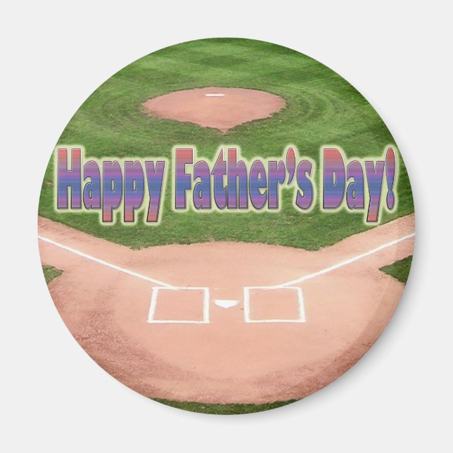 Imán Feliz Día del Padres, béisbol (Frente)
