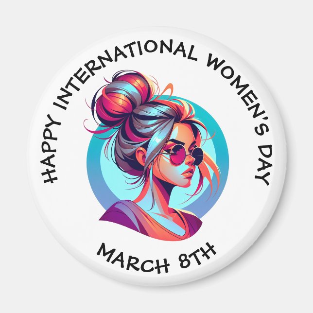 Imán Feliz Día Internacional de la Mujer | 8 de marzo (Frente)