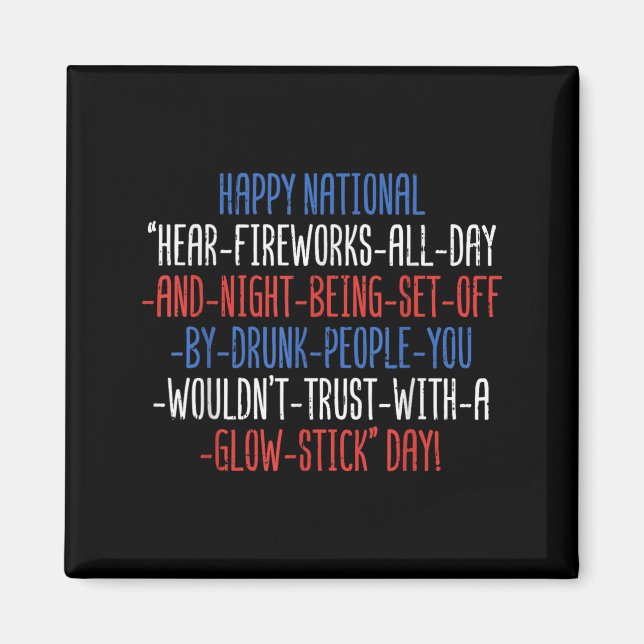 Imán Feliz Día Nacional de los Fuegos Artificiales Dive (Frente)