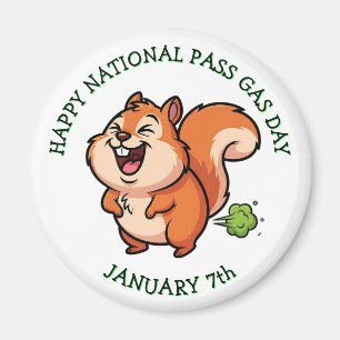 Imán Feliz Día Nacional de Pasar Gas 7 de enero