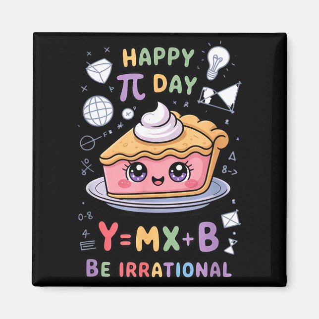 Imán Feliz Día Pi Pizza Matemático Friki Profesor Hombr (Frente)