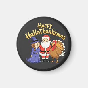 Imán Feliz diseño de los amantes de HalloThanksmas - Ha