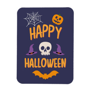Imán Feliz diseño de naranja de murciélago de calabaza