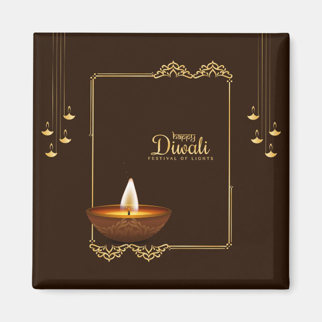 Imán Feliz Diwali - Festival de las Luces (Frente)