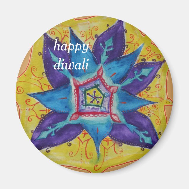 Imán Feliz Diwali mandala Magnet (Frente)