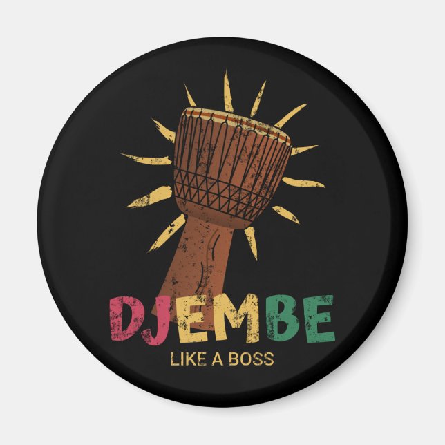 Imán Feliz Djembe como un jefe de tambor africano (Frente)
