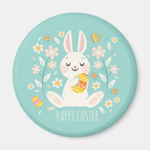 Imán feliz elegante del conejito de pascua el
