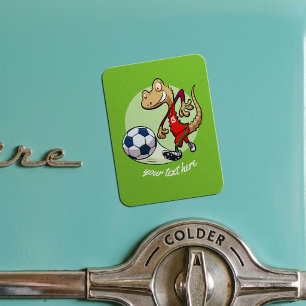Imán Feliz estrella de fútbol Gecko pateando fútbol dib