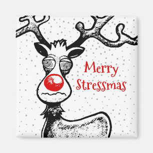 Imán Feliz Estrésnavidad con Rudolph el Reno