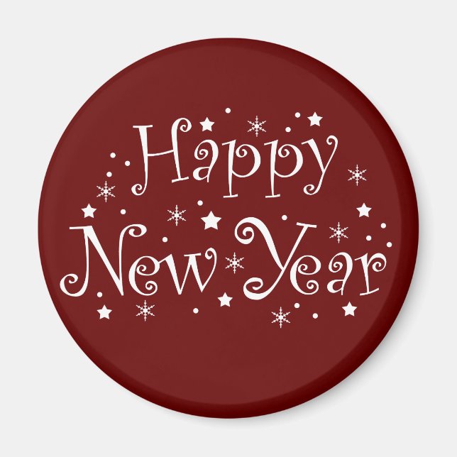 Imán feliz evento de año nuevo (Frente)