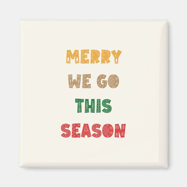 Imán Feliz, Feliz Navidad, Navidades, Retro (Frente)