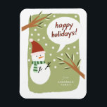 Imán Feliz feriado a Snowman<br><div class="desc">Moderno Snowman Happy Holidays Greeting Magnet</div>