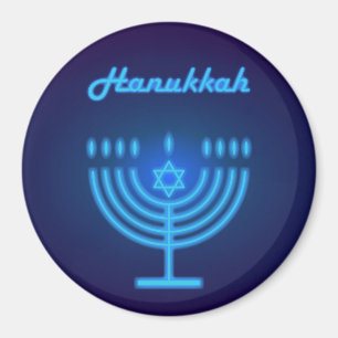 Imán Feliz Festival de Hanukkah, Menorah Logo