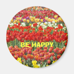 Imán FELIZ Festival de Tulipanes Flores Oficina