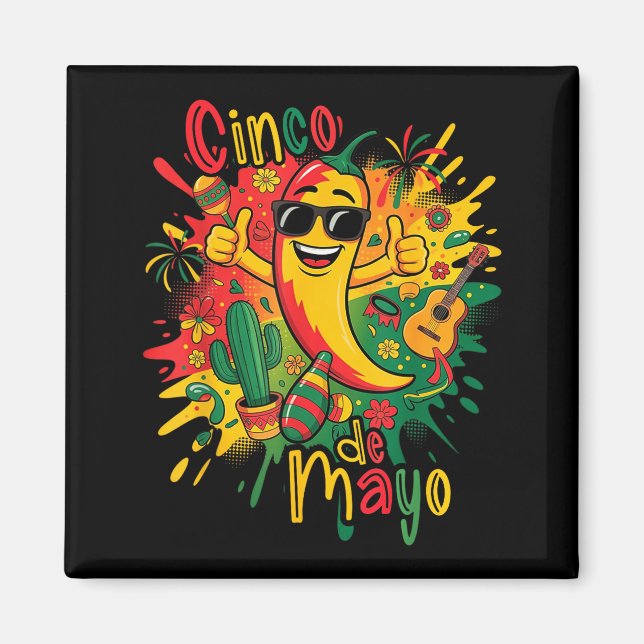 Imán Feliz fiesta cinco de mayo mexicana 5 de mayo (Frente)