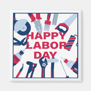 Imán Feliz fin de semana del día del trabajo
