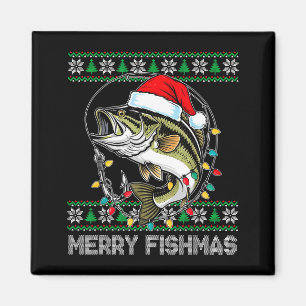 Imán Feliz Fishmas Divertido B Pesca Navidad Para Mujer