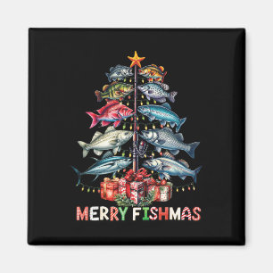 Imán Feliz Fishmas Luces Divertidas de Navidad del Árbo