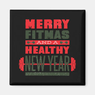 Imán Feliz Fitmas y Feliz Año Nuevo Trasero Fitness Nav