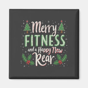 Imán Feliz Fitness y Feliz Año Nuevo de Fisicoculturism