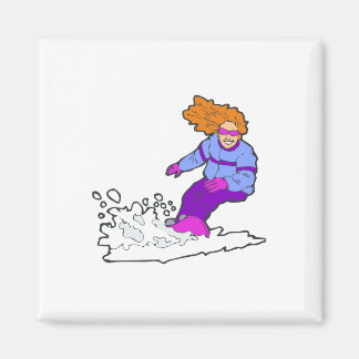 Imán Feliz Gal de Snowboard