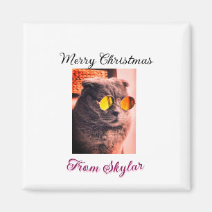 Imán Feliz gato de Navidad perro mascota foto de amor a