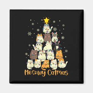 Imán Feliz Gatomidad Gato Árbol de Navidad Xmas Chicas 