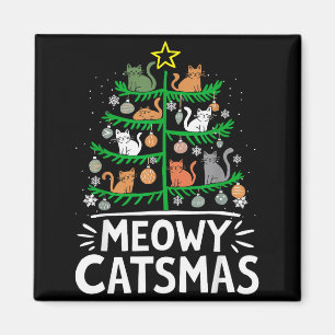 Imán Feliz Gatomidad Gato Navidad Árbol Navideño Xmas D