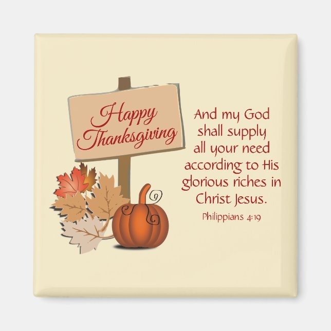 Imán FELIZ GRACIAS A Mi Dios Daré A Phil 4:19 (Frente)