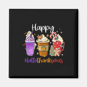 Imán Feliz Hallothanksmas café Latte Halloween gracias