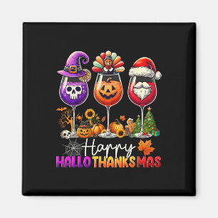 Imán Feliz Hallothanksmas Halloween Día de Acción de Gr