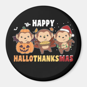 Imán Feliz Hallothanksmas Mono Navidad Monos Magn