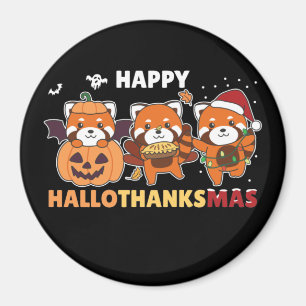 Imán Feliz Hallothanksmas Pandas Navidades Mamáes Red P