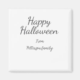 Imán Feliz Halloween agregar nombre de familia caligraf
