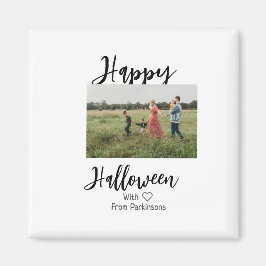 Imán Feliz Halloween agregar nombre de familia foto sim