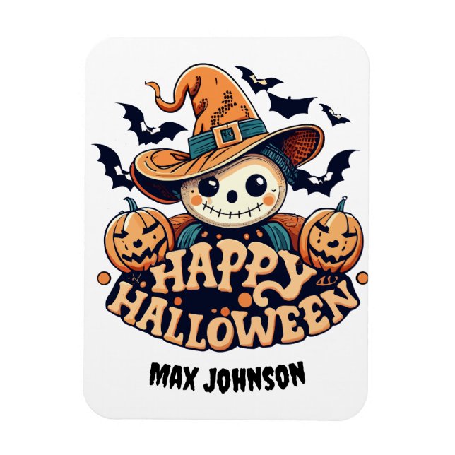 Imán Feliz Halloween - Amarrado Naranja negro (Vertical)